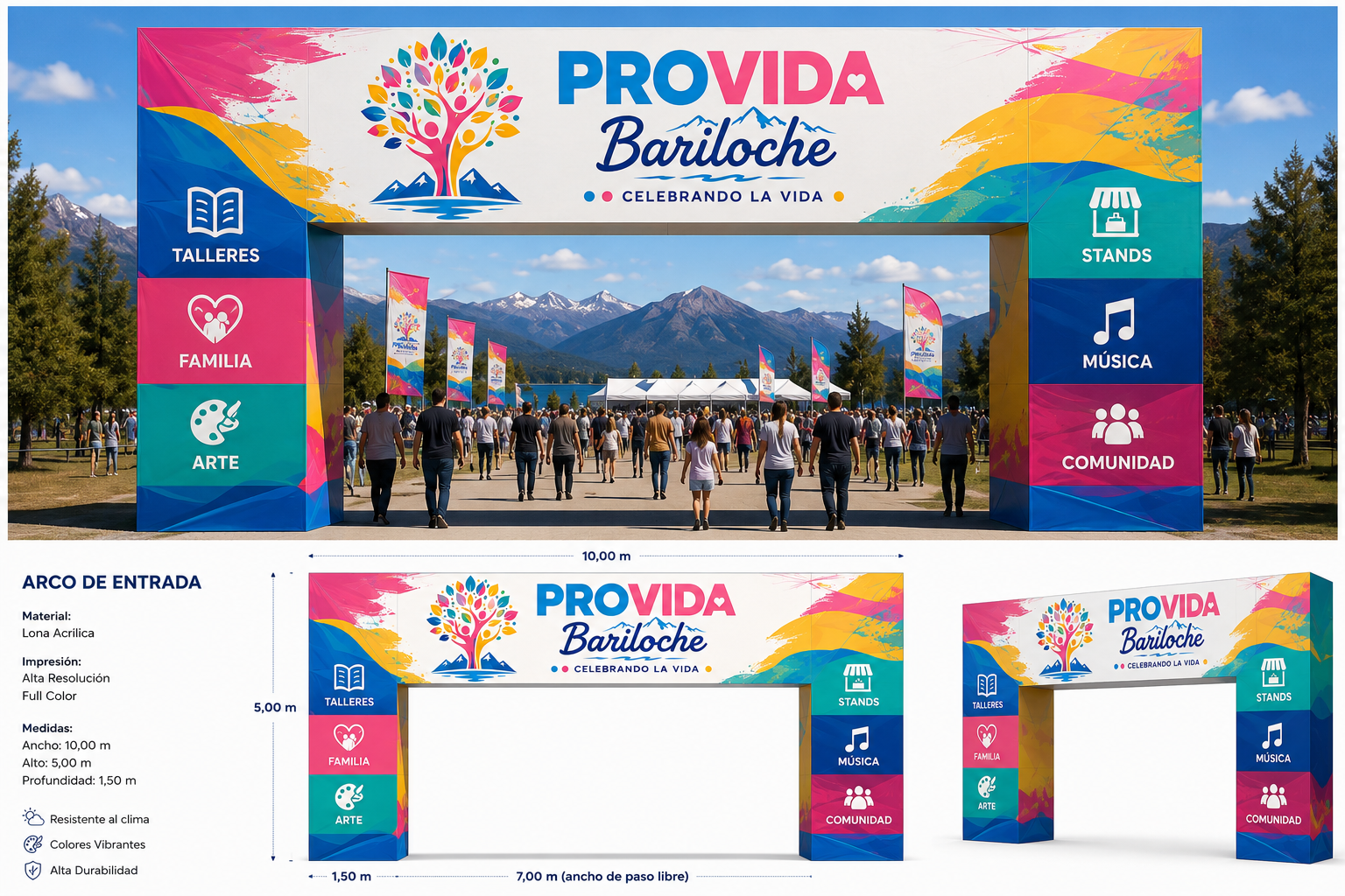 Arco de entrada PRO VIDA Bariloche